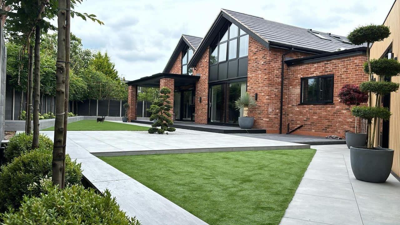 Porcelain paving completed by Spot On Driveways