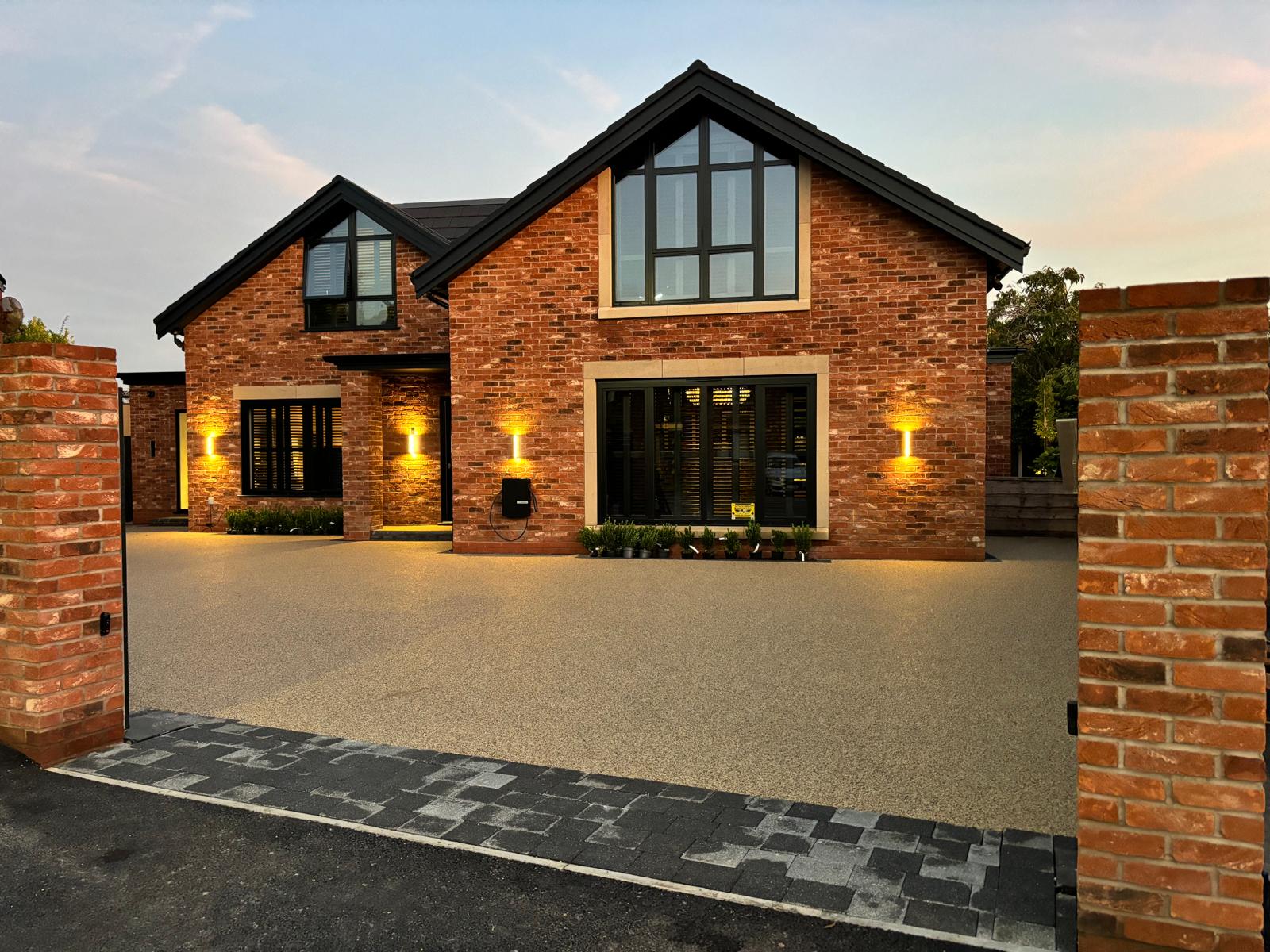 Resin driveway at dusk — Altrincham